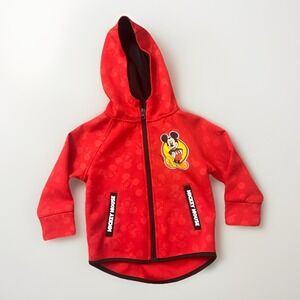Disney Junior Mickey‎ Mouse Red Zip-Up Hoodie Toddler Size 2